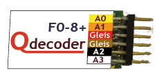 Q-Decoder F0-8+, Alleskönner-Funktionsdecoder mit 8 Funktionsausgängen, mit 12-poligem Q-Stecker